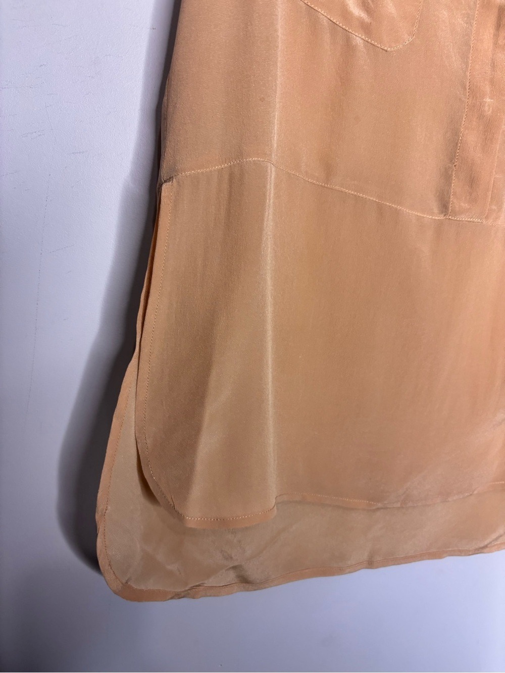 Monk & Lou Sleeveless Silk Utility Blouse V Neckline Camel, size S - Picture 6 of 10